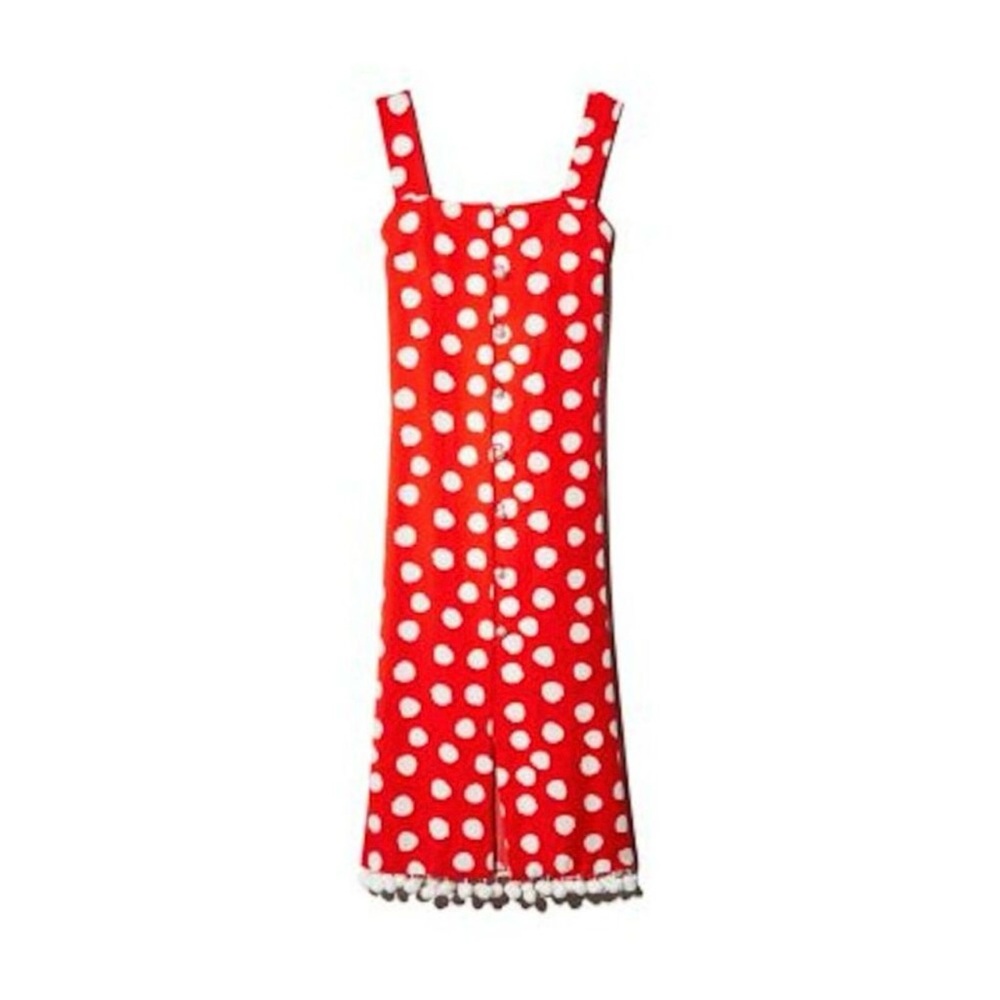 Mother of Pearl Dress Womens Size 10 Red Polka Dot Slitted Tie Sleeveless NWT